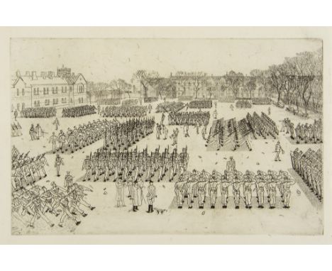 Anthony Gross (1905-1984) - 11 O'Clock Parade etching, 1940, on wove paper, with margins,  162 x 258 mm (6 3/8 x 9 7/8 in)   