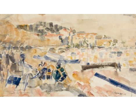 Anthony Gross (1905-1984) - Evening Light pencil and watercolour on paper, signed and inscribed 'Evening Light, Port of Canne