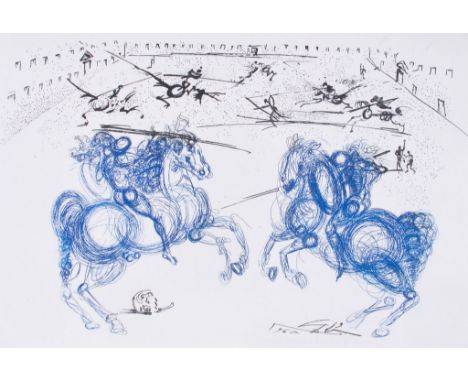 Salvador Dalí (1904-1989) - Los Cabaleros (M.&L.799) etching with aquatint printed in colour, 1975, from La Vida es Sueno, on