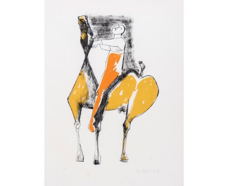 Marino Marini (1901-1980) - Rider and Horse - Yellow and Orange lithograph printed in colours, 1952, signed in pencil, number