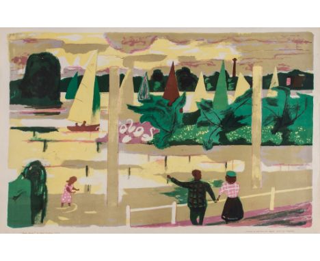 Julian Trevelyan (1910-1988) - Thames Regatta (T.64) lithograph printed in colours, 1951, published for School Prints and A.I