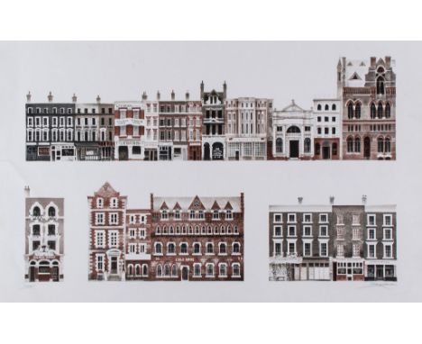 David Gentleman (b.1930) - Endell Street lithograph printed in colours, 1972, signed in pencil, numbered 22/70, from   Covent