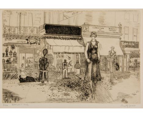 Anthony Gross (1905-1984) - Armourers Shop etching, 1931, signed and titled in pencil, numbered 11/50, on wove paper, with fu