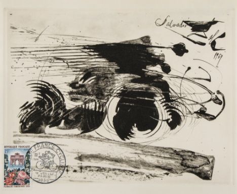 Salvador Dalí (1904-1989) - Tour de France Cycliste (M.&L.66A) the rare etching, 1959, signed in blue ink verso, numbered 6/2