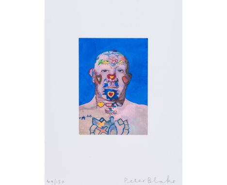 Peter Blake (b.1932) - Tattooed Man ink jet print in colours, 2015, signed in pencil, numbered 49/150, published by Dark Matt