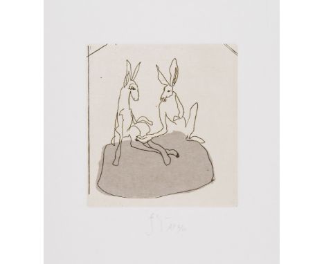 Barry Flanagan (1941-2009) - Explic A Me etching with aquatint, signed and inscribed AP 6/10 in pencil, an artists proof asid