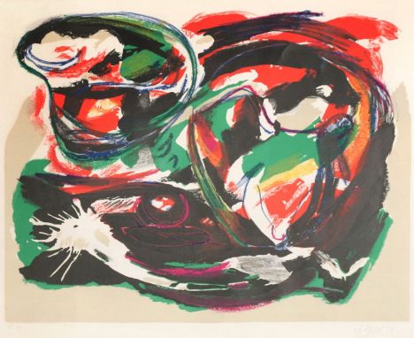 Karel Appel (1921-2006) - Têtes Volantes lithograph printed in colours, signed and inscribed E.A in pencil, an artist's proof