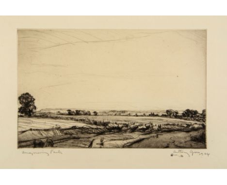 Anthony Gross (1905-1984) - Anmering Park etching with drypoint, 1924, signed, titled and dated in pencil, on wove paper, wit