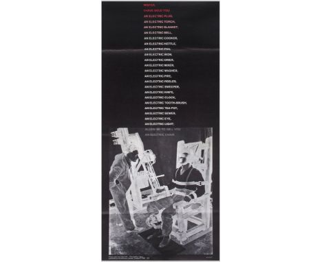 Colin Self (b.1941) - Poster Poem: Electric Chair (with Christopher Logue) offset lithograph printed in colours, 1968, on wov