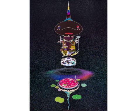 Takashi Murakami (b.1962) - Reversed Double Helix - black head brown body offset lithograph printed in colours with glitter, 