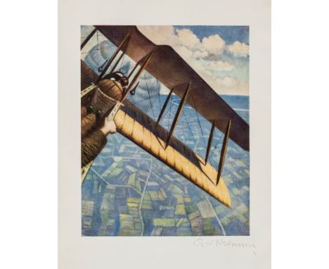 C.R.W Nevinson (1889-1946)(after) - Banking at 4000 feet offset lithograph printed in colours, c.1918,  signed in pencil, bou