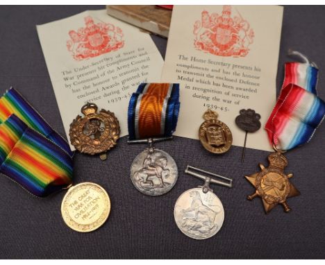 A Set of three World War I Medals including the Victory Medal, British War Medal and 1914-15 Star awarded to 18788 Pte W Mell