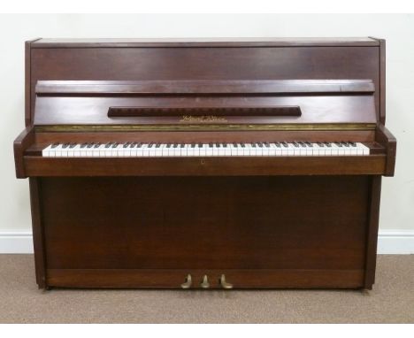 Pearl River upright piano, iron framed with overstrung movement in mahogany case, W146cm