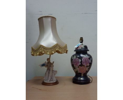 Oriental table lamp base and a figural lamp base