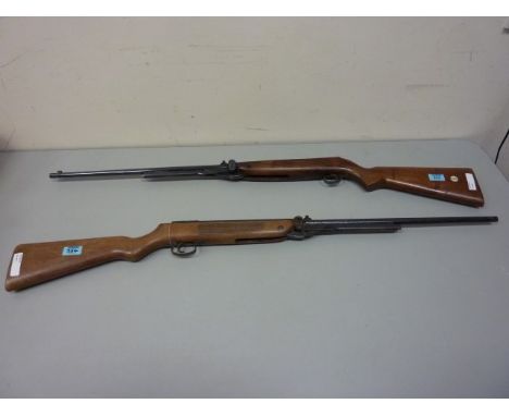Webley 'Mark 3' .22 tap loading under leaver air rifle No.34042 and another Mark 3 No.15901 Condition Report Both in working 