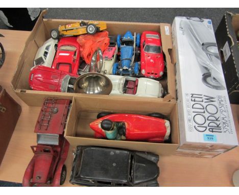 Two Schylling 1929 Land Speed Record Car 'Golden Arrow' model vehicles (one unopened), collection of Burango and other model 