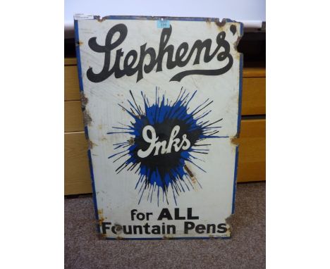 Advertising - original enamel 'Stephens Ink' sign H76.5cm