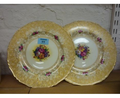 Pair early 20th century Worcester plates painted by Jack Stanley D23cm 