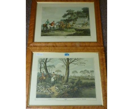 'Fox Hunting' and 'Hare Hunting' pair colour prints after Edward Orme 