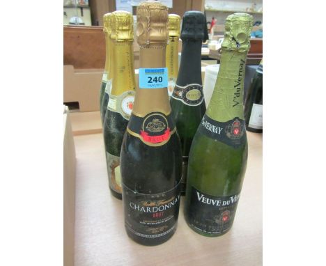 Five bottles De Perrier sparkling Chardonnay, two other bottles sparkling wine (7)