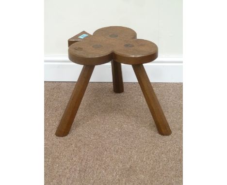 Yorkshire oak 'Acornman' stool in the shape of a club, H31cm