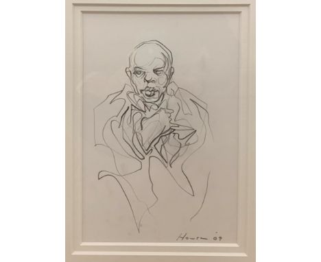 Peter Howson, O.B.E. (Scottish, b. 1958): Jade, pencil study, portrait of Jade Goody, 2009, signed &amp; dated, inscribed ver