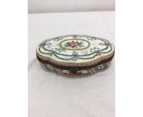 A large 19th century French lobed ceramic box