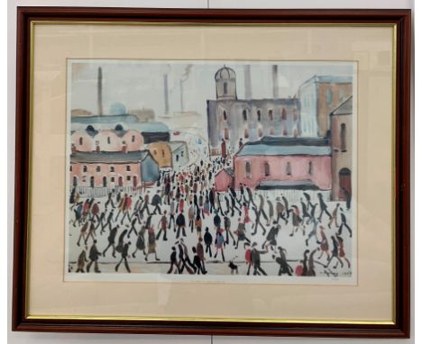 After Laurence Stephen Lowry R.A. (British, 1887-1976):'Going to Work', offset lithograph No. 132/550, pub. by Henry Dunn Gal