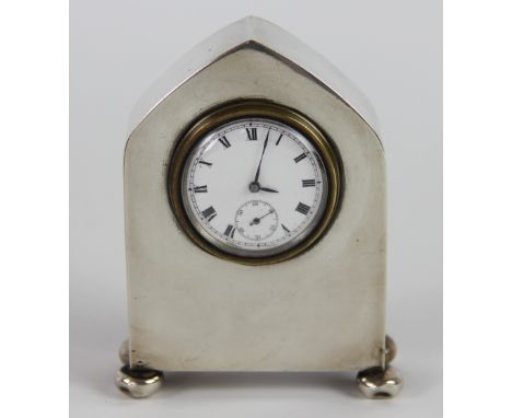 A silver time piece, Charles S Green & Co Ltd, Birmingham 1919, the white enamel dial with black Roman numerals and subsidiar