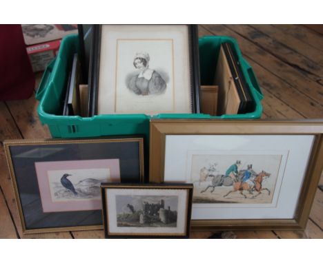 A collection of hunting and country book plates and prints, 19th century and later (qty)