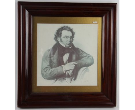 An early 19th century rosewood cushion picture frame, 58cm x 57cm; another rosewood frame, 50cm x 47cm and a maple picture fr
