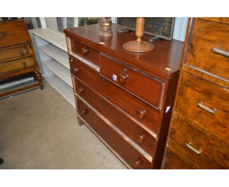 A Victorian mahogany chest fitted two short over three long drawers 