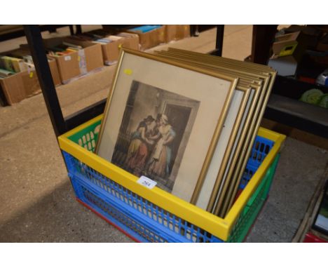 A box containing Cries of London prints 