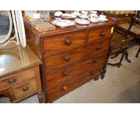 A Victorian mahogany chest fitted two short over three long drawers 