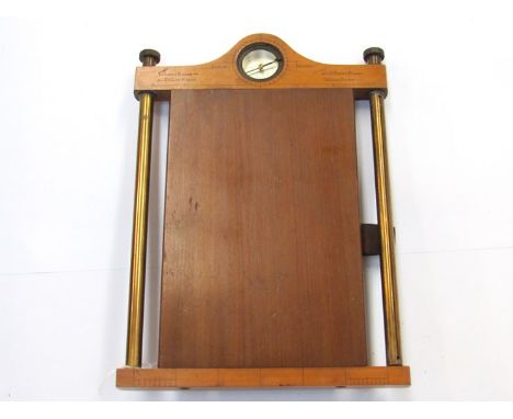 An early 20th Century Aston and Mander of London cavalry sketch board, compass at the top, leather wrist strap to reverse 