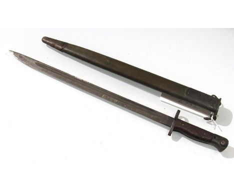 A British 1907 pattern bayonet with scabbard, stamped 1917