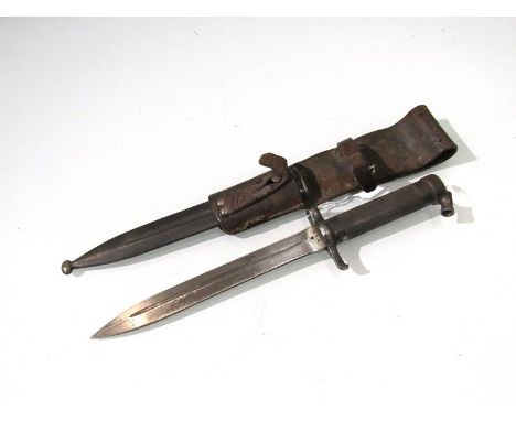 A Swedish 1896 later pattern bayonet with scabbard and leather frog 