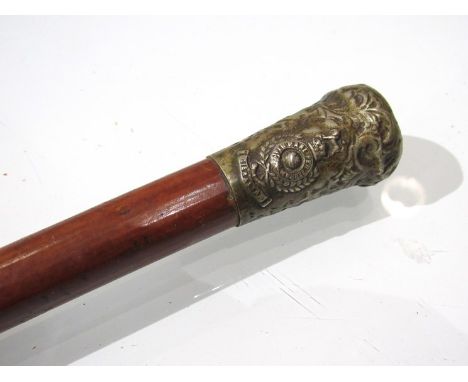 A Victorian Royal Marines Officer's cane with malacca shaft, together with a later Royal Marines (Gibrattar) swagger stick to