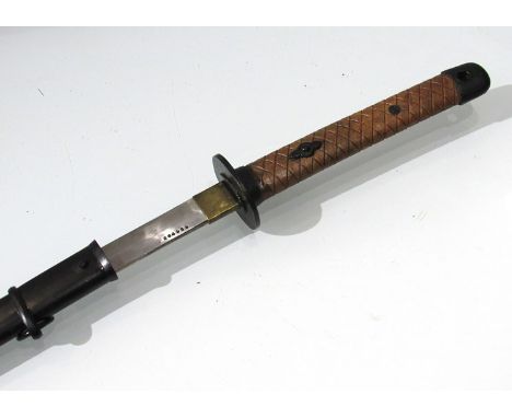 A Japanese katana, heavily restored, matching numbers 204989 to blade and scabbard 