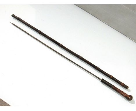 An early 20th Century knarled bamboo swordstick 
