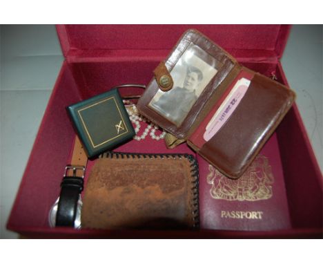 **AMMENDMENT LEATHER WALLETS AND PHOTOS REMOVED**Mixed lot to include; gents quartz wristwatch, pair of cufflinks, leather wa