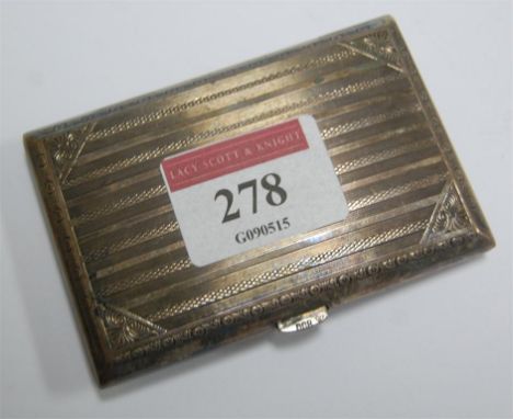 An engine turned silver pocket cigarette case
