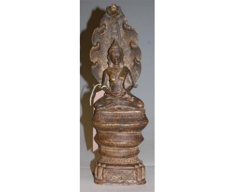 An Indian bronze shrine deity on yogic pose, 20th century 