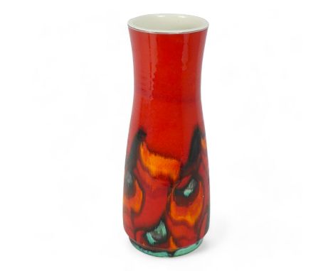 A Poole Pottery vase - Angela Wyberg Delphis pattern, of narrow tapering baluster form, 40cm high.