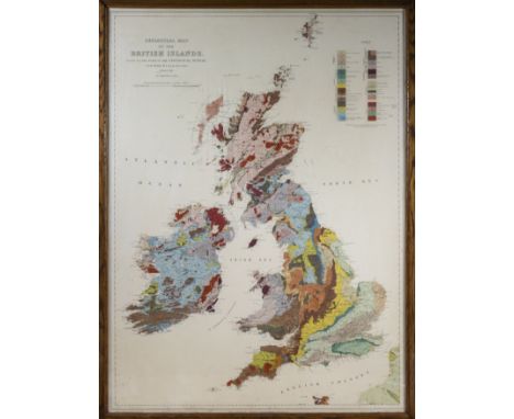 RARE GEOLOGICAL MAP of the British Isles, based on the works of the geological survey by J J H Teall, MA. Lld .SC. F.R.S dire