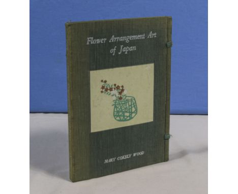 Japanese interest/flower arrangement art of Japan, with many line drawings illustrated and bonsai arrangements, by Mary Cokel