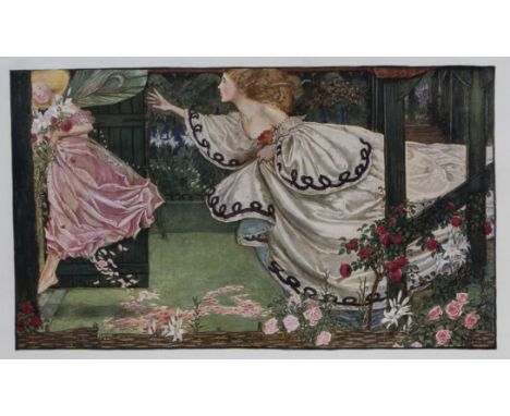 Eleanor Fortescue-Brickdale. Youth and the Lady water colour print from the original drawing issued by the studio. Unframed s