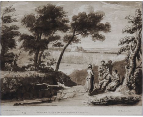 Claude le Lorrain detin antique print. no.35. published April 23.1774. by john Boydell, engraver in Cheapside. R Earton Fecit