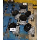 (6) Gemu PN 16 316 Stainless Steel 1-1/2" Sanitary Diaphragm Manual Turn Valves