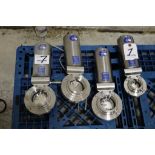 (4) Pentair Sudmo Stainless Steel 2-3/4" Pneumatic Actuated Butterfly Valves